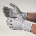 Factory Direct-13G HPPE+Fiberglass PU Coated 5 Level Cut Resistant Glove